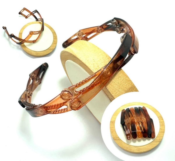 Обруч трансформер для волосся 037472 коричневий 1шт