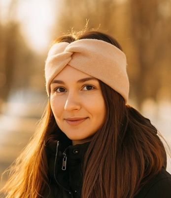 Пов‘язка на голову ангора 20756  персиковий