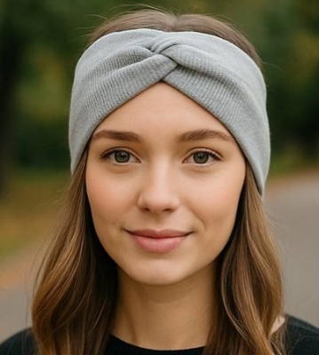 Пов‘язка чалма на голову 201079 сірий