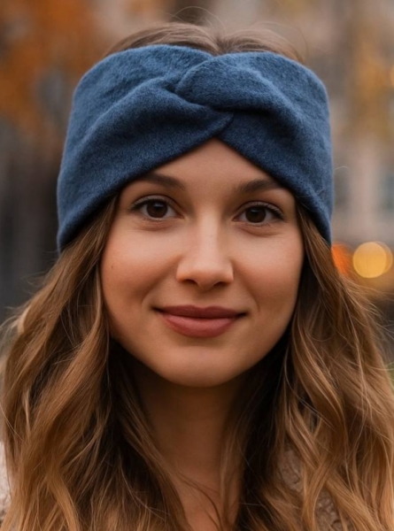 Пов’язка чалма ангора 20937 шир 11см синій