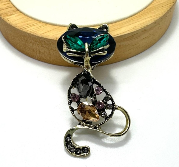 Брошка кіт 161516 довжина 7см