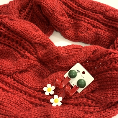 Комплект шарф хомут + сережки 91067