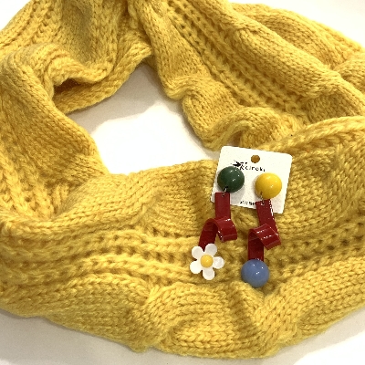Комплект шарф хомут + сережки 91063